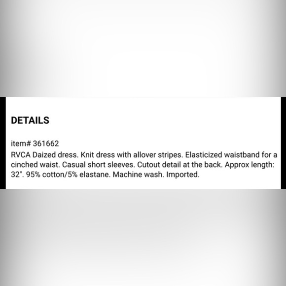 NWT RVCA Daized Mini Dress - Picture 5 of 5